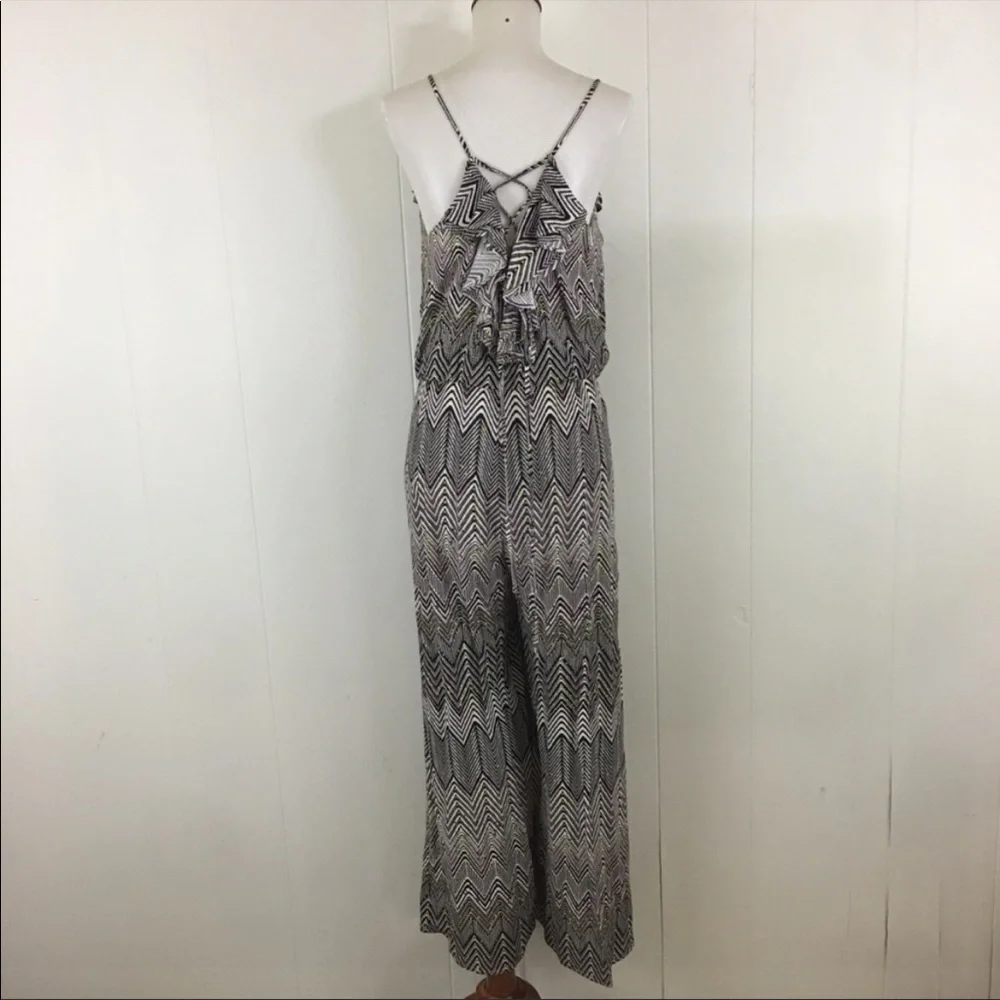 Karen Millen Chevron Jumpsuit‎ Women’s 6 Sleeveless V-Neck